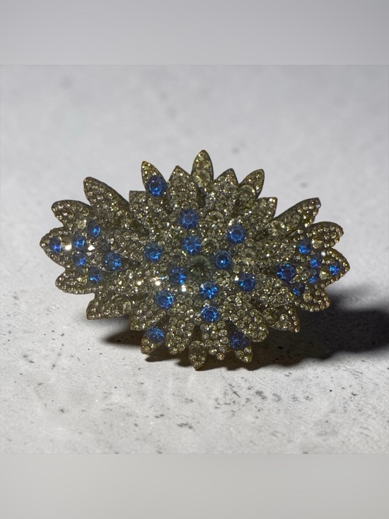 Accessories - Blue, Black, and Silver Rhinestone Hair Clip